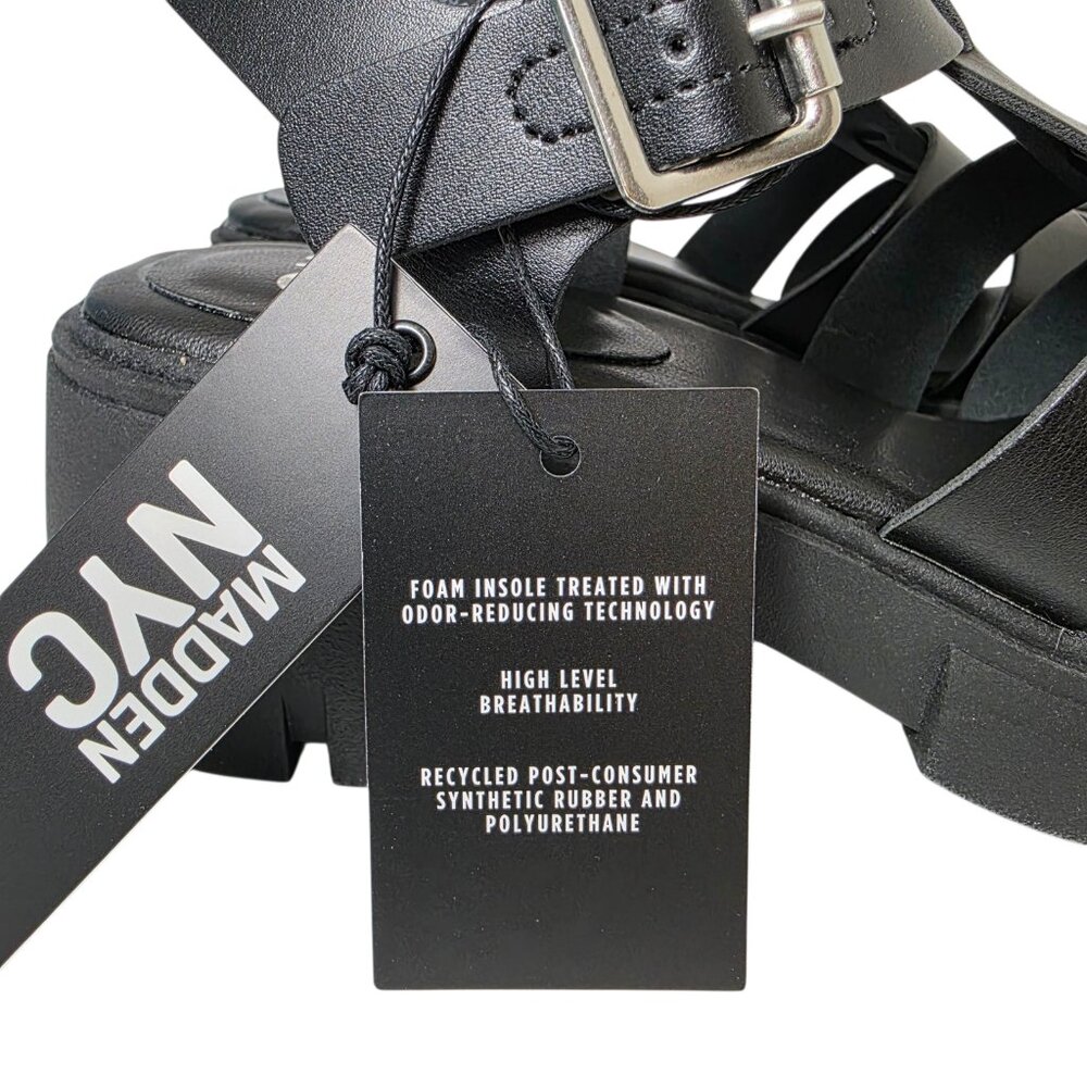 Steve Madden NYC Women's Fisherman Sandals Block Heel Size 8-11 Black With Box - Picture 7 of 12